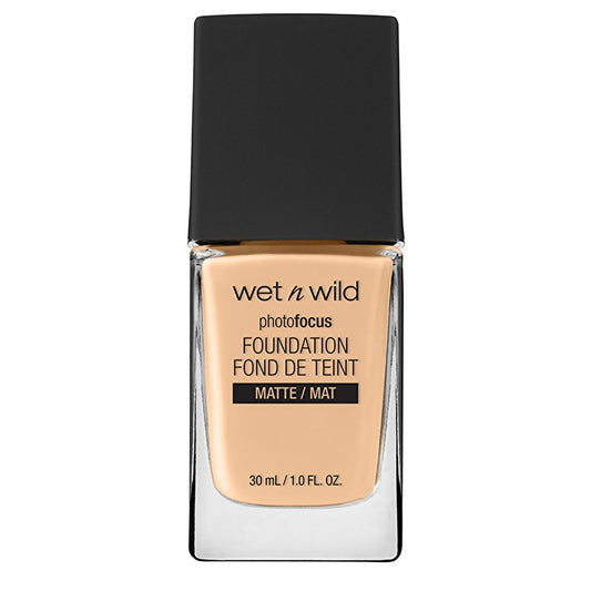 Wet n Wild Photo Focus Foundation Soft Beige - Matte Finish, High Coverage Liquid Foundation for Flawless Makeup