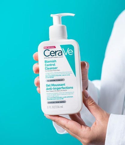 Limpiador facial CeraVe para el acné con ácido salicílico: limpiador suave, sin aceite, para pieles con tendencia acneica y sensibles - 236 ml