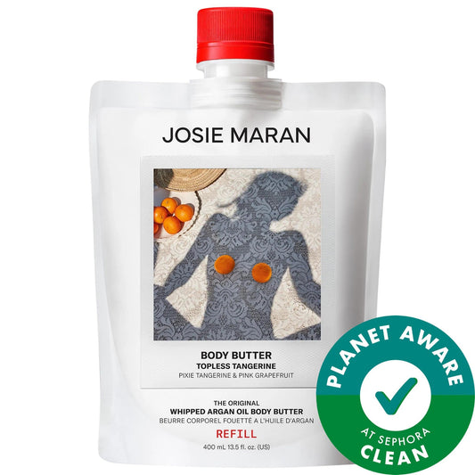 Manteca corporal de aceite de argán batido de Josie Maran: cuidado corporal natural, reafirmante e hidratante