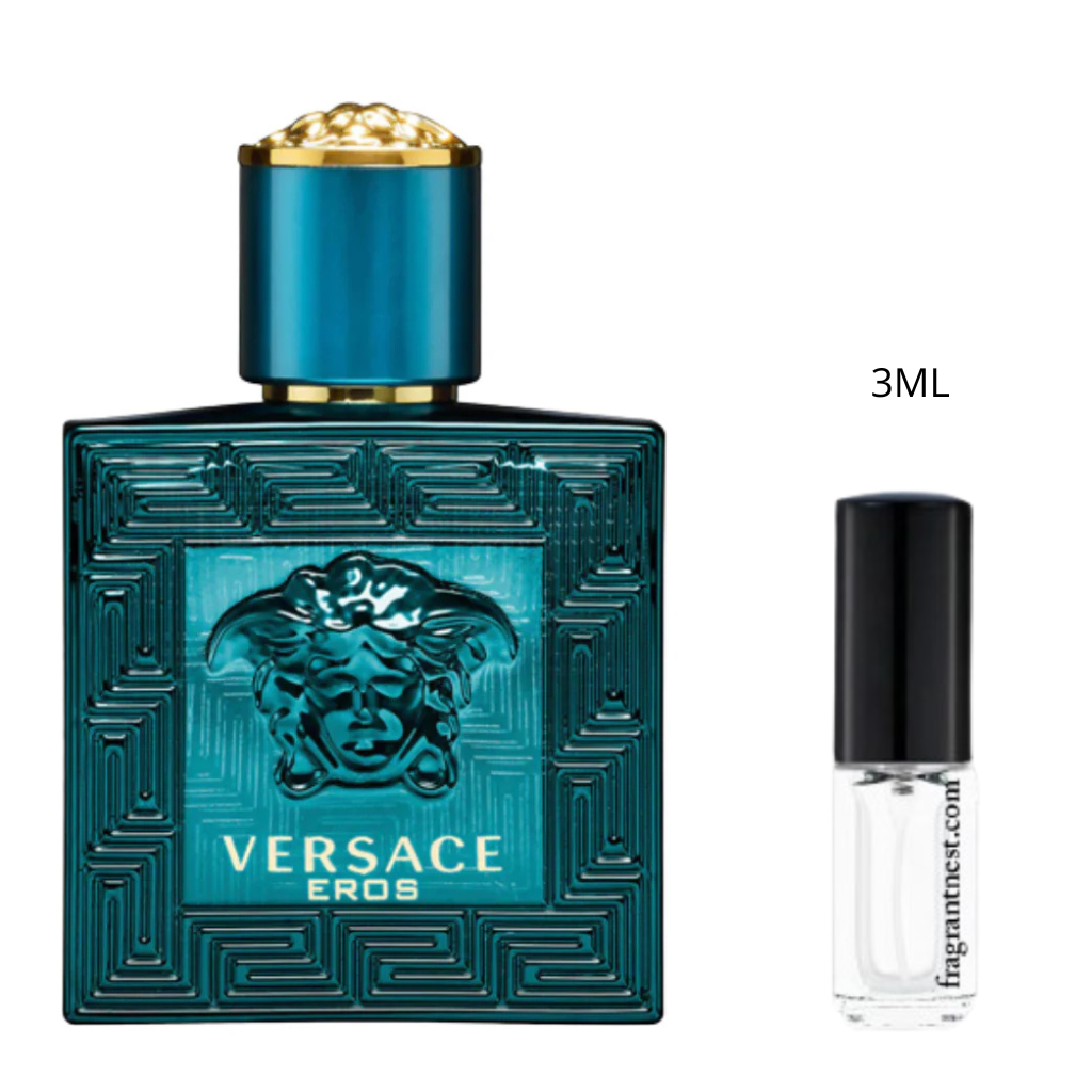 Versace Eros Eau De Toilette Travel Spray | Sample Fragrant Nest 3mL Glass Spray (45 Sprays)