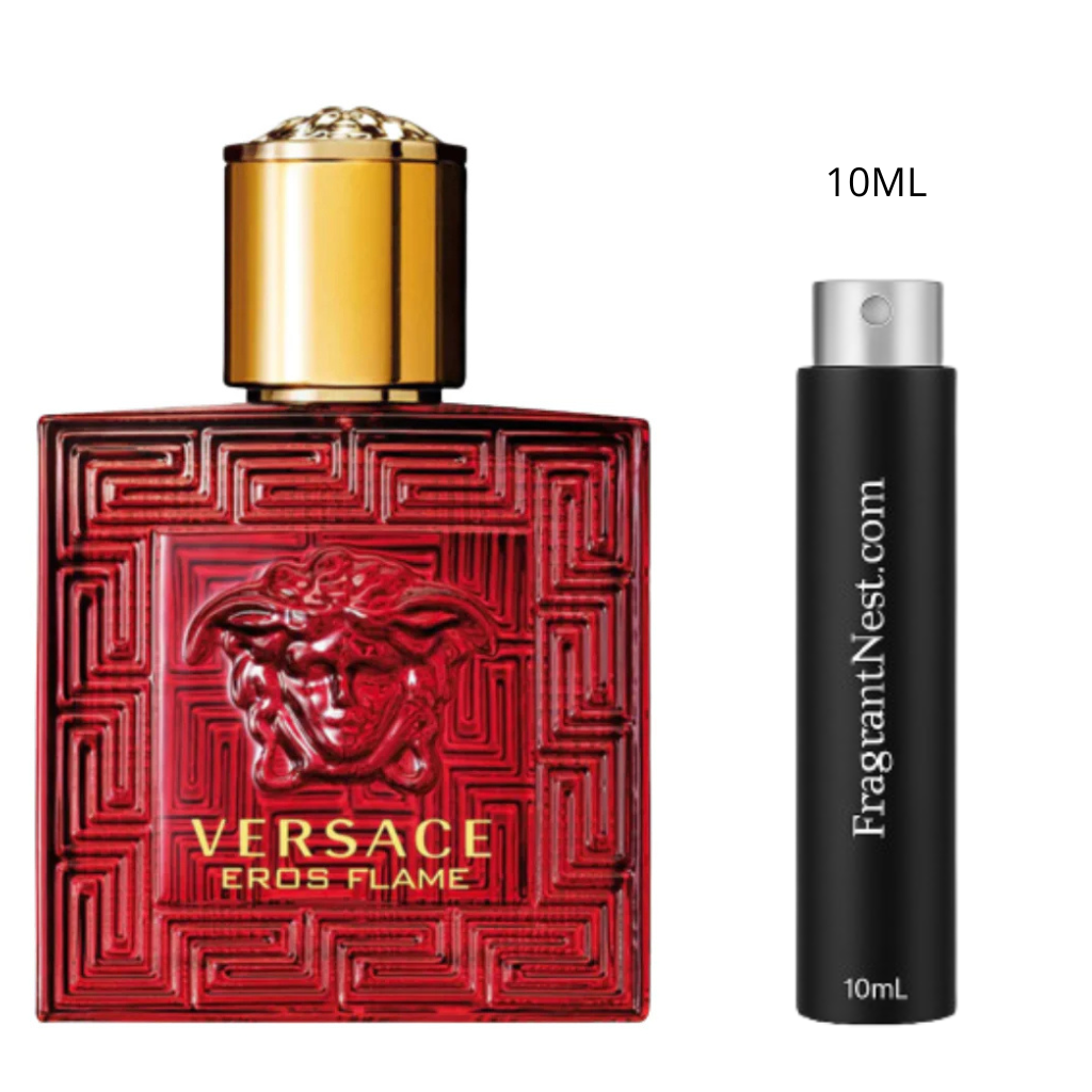 Versace Eros Flame Eau De Parfum Travel Spray | Sample Fragrant Nest 10mL Glass Spray (150 Sprays)
