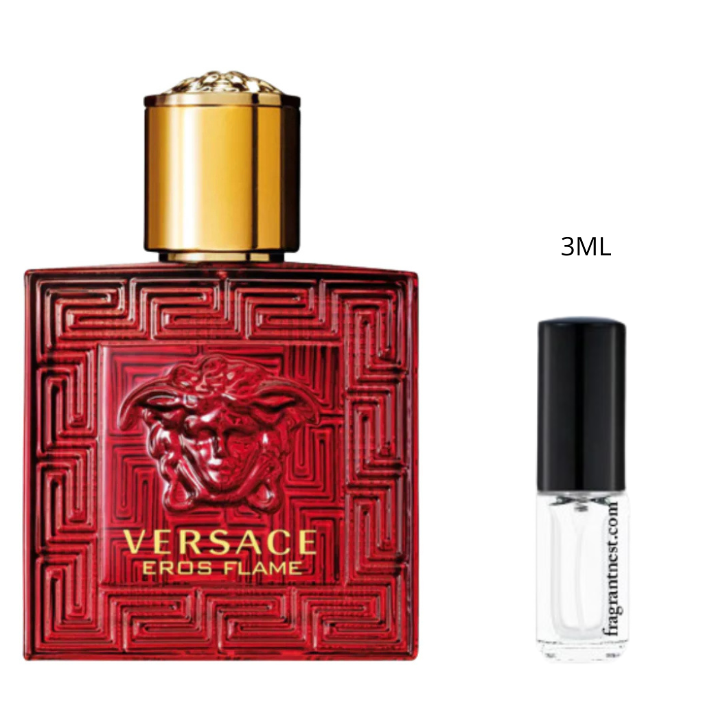 Versace Eros Flame Eau De Parfum Travel Spray | Sample Fragrant Nest 3mL Glass Spray (45 Sprays)