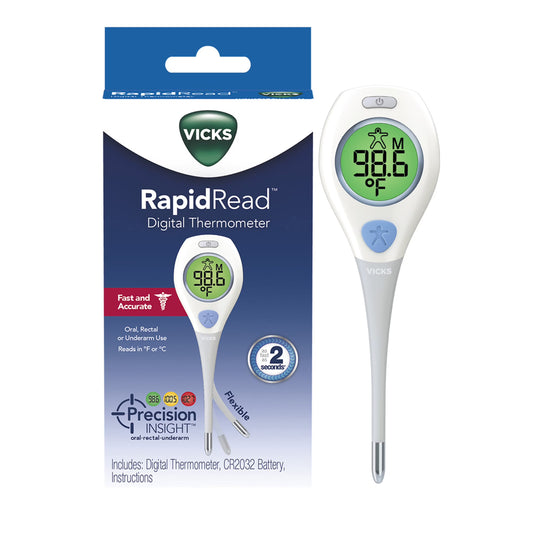 Vicks Rapid Read Digital Thermometer, for Oral, Rectal or Underarm Use, All Ages, White BIOMETRIC MONITORS Pasteur Pharmacy