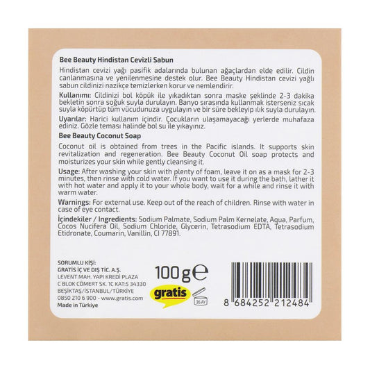 Bee Beauty Coconut Bar Soap Hydrating Cleanser 100g
