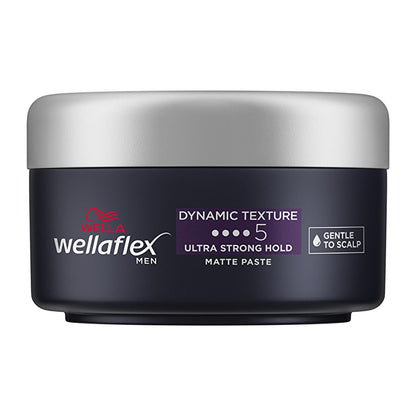 Pasta mate para peinar Wella Wellaflex Men Dynamic Texture - Cera para el cabello de fijación ultra fuerte | 75 ml