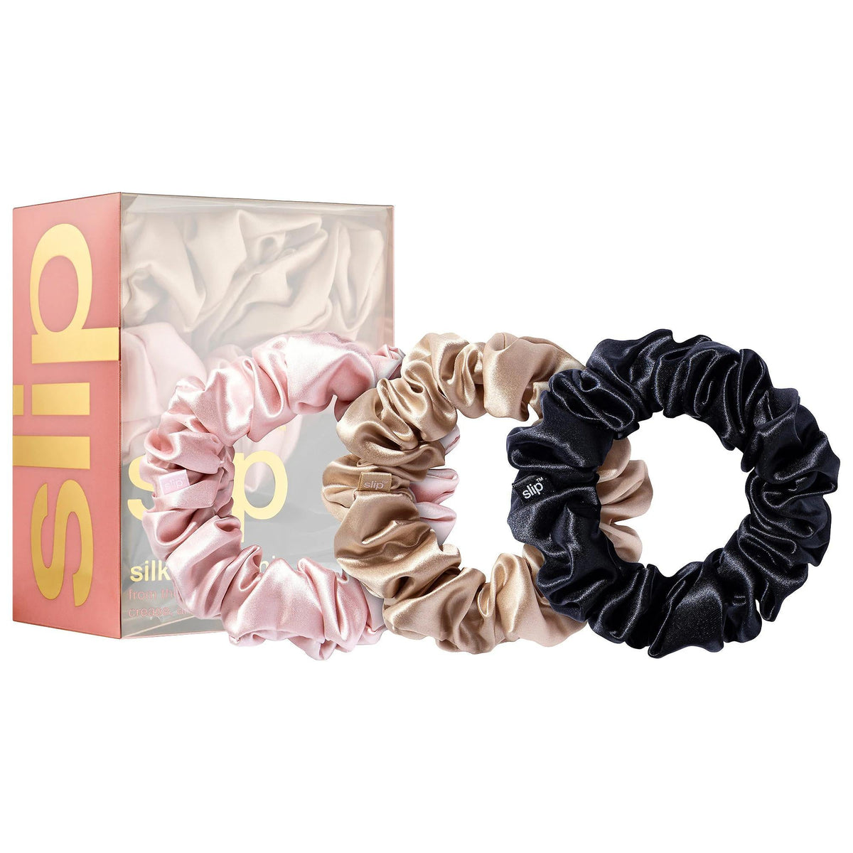 Slipsilk™ Large Silk Scrunchies - 3 Pack: Gentle, Damage-Free Hair Ties for Crease-Free Styles | Premium Hair Accessories