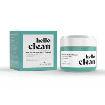 Herbaderm Hello Clean: Bálsamo limpiador a base de aceite de ácido oleanólico - Desmaquillante suave y eficaz para una piel clara y equilibrada (100 ml / 3.38 fl oz)
