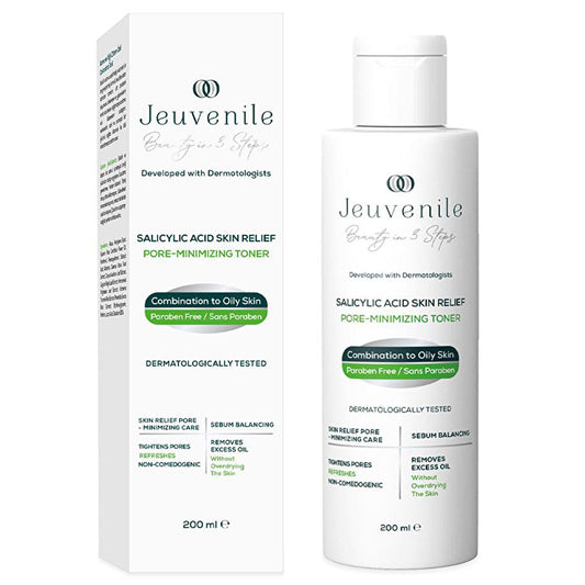 Jeuvenile Karma Toner for Oily Skin & Blackhead Removal - 200ml Pore Tightening, Salicylic Acid, Witch Hazel Extract