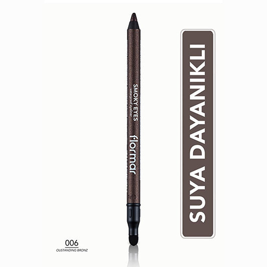 Flormar Smoky Eyes Bronze Eyeliner Pencil: Waterproof, Smudge-Proof, Long Lasting, & Highly Pigmented for Effortless Smoky Eyes