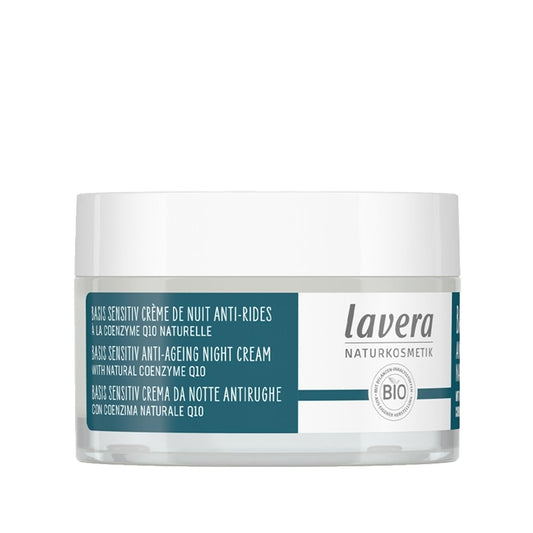 Crème de nuit anti-âge Lavera au Q10 pour peaux sensibles - 50 ml Soins naturels pour la peau
