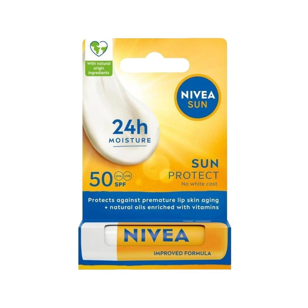 Nivea Sun SPF50 Lip Balm - High Sun Protection for Lips, Portable & Travel-Friendly