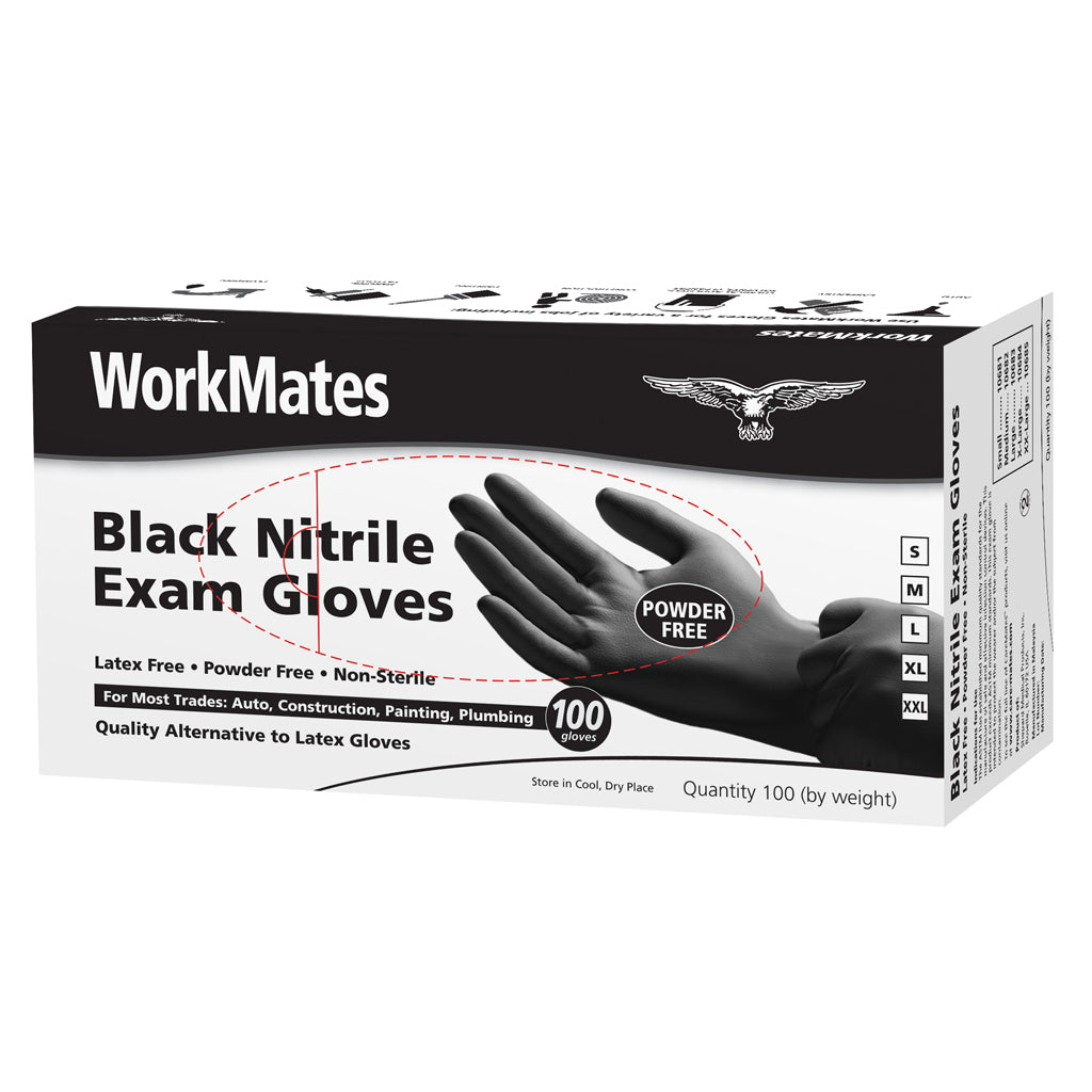 Guantes de nitrilo negros Workmates (100 unidades), talla pequeña