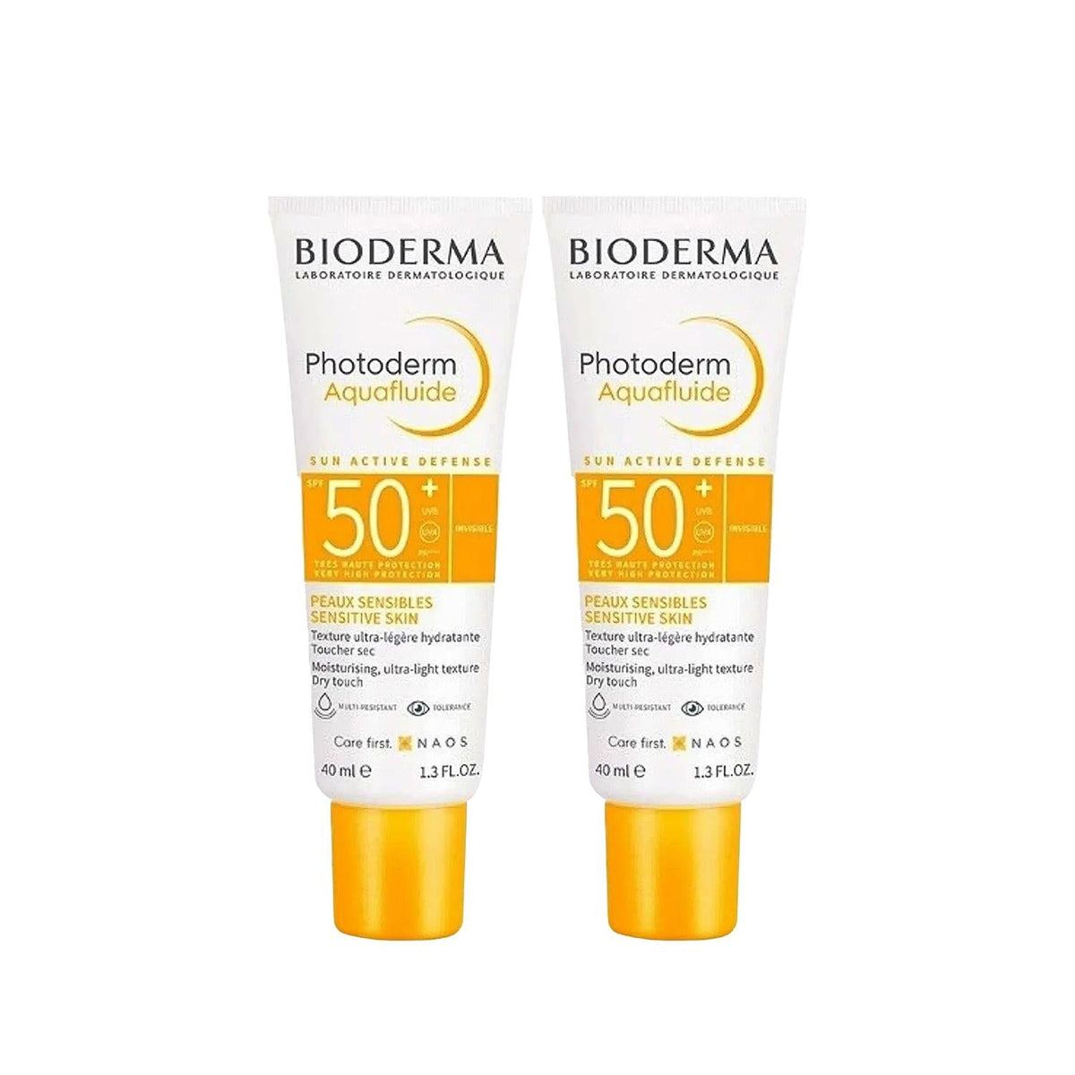 Bioderma Photoderm SPF 50+ Sunscreen: High Protection Aquafluide for Sensitive Skin (2 x 40ml)