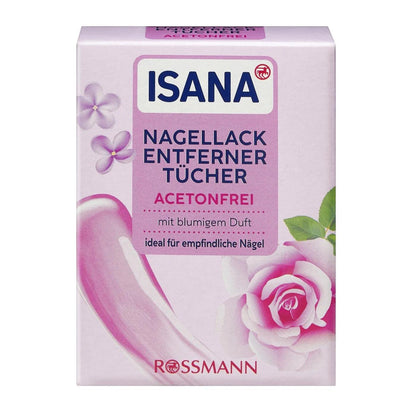 Isana Acetone-Free Nail Polish Remover Wipes 10 Count