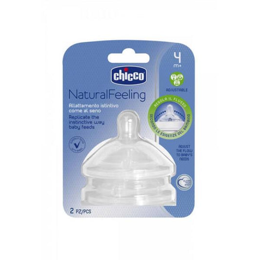 Tétine pour biberon Chicco Natural Feeling 4 mois+ - Expérience de succion flexible, confortable et naturelle