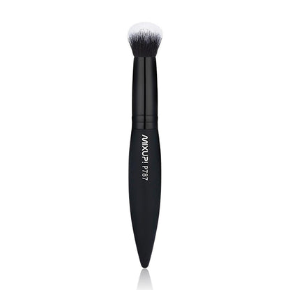 Pinceau maquillage ovale professionnel Mixup, vegan et cruelty-free, en fibres duo pour fond de teint liquide et poudre - P787