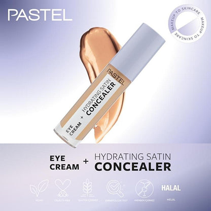 Anti-cernes et crème contour des yeux Pastel Makeup : correcteur hydratant au fini satiné et soin illuminateur 2-en-1 pour les cernes
