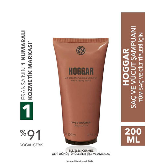 Yves Rocher Hoggar Men Hair and Body Wash with Warm Woody Notes 200ml