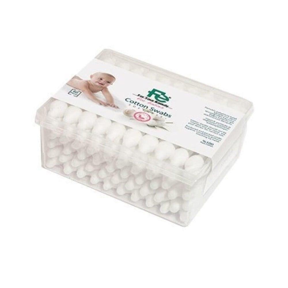 Fe Baby Ear Cleaning Swabs - Gentle & Safe for Newborns, 60 Count