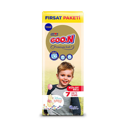 Couches pour bébé Goon Premium Soft taille 7 : ultra-douces, confortables et anti-irritations, 36 unités