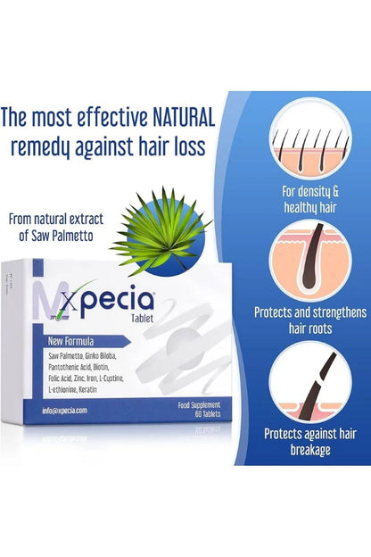 Xpecia para hombres 60 tabletas - Suplemento para la salud capilar | Salud masculina