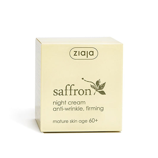 Ziaja Safran: Anti-Wrinkle Night Cream 60+ - Firming, Vegan, Collagen & Hyaluronic Acid - Reduce Wrinkles & Restore Youthful Skin