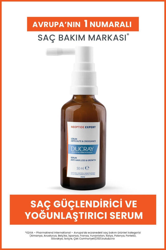 Sérum fortifiant capillaire Ducray Neoptide Expert pour hommes et femmes - Traitement densifiant capillaire, 2x50ml