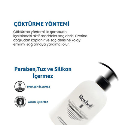 Shampooing antichute au collagène et à la kératine Reshell : fortifie, épaissit et favorise la pousse des cheveux - Sans sel ni sulfate, 500 ml