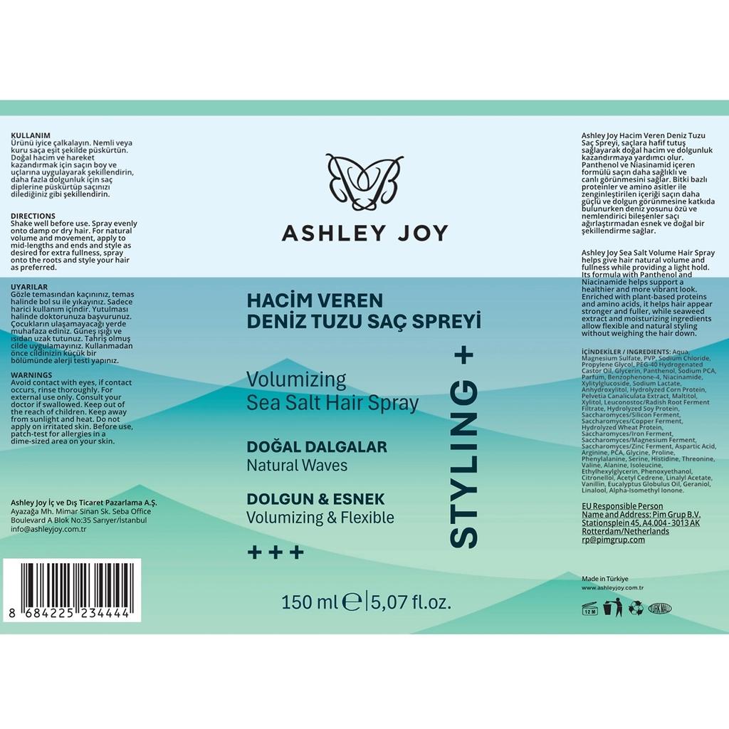 Spray de Sal Marina para Ondas y Textura Ashley Joy 150 ml