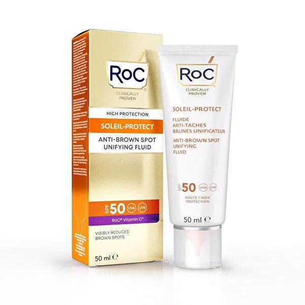 Crème solaire Roc FPS 50 - Anti-taches brunes, dérivé de vitamine C, 50 ml