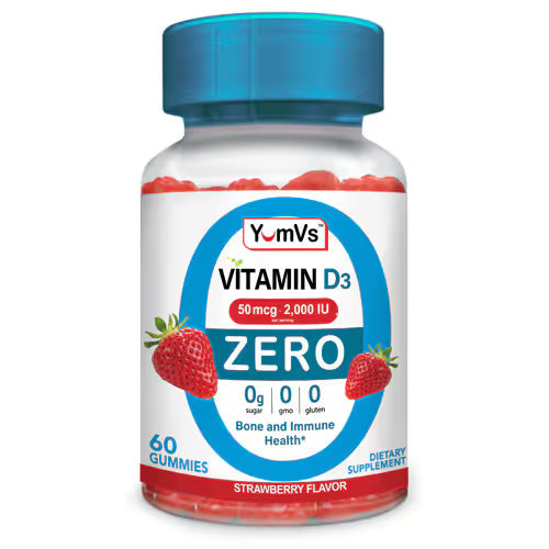 Yum V's Zero Vitamin D3 50 mcg (2000 IU) per serving 60 Gummies Vitamins & Supplements Pasteur Pharmacy