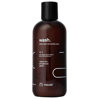 Wash - Gel douche et bain moussant au pH équilibré pour peaux sensibles - Formule douce et riche en vitamines