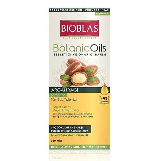 Shampoing à l'huile d'argan Bioblas - Nourrissant et anti-chute, 360 ml
