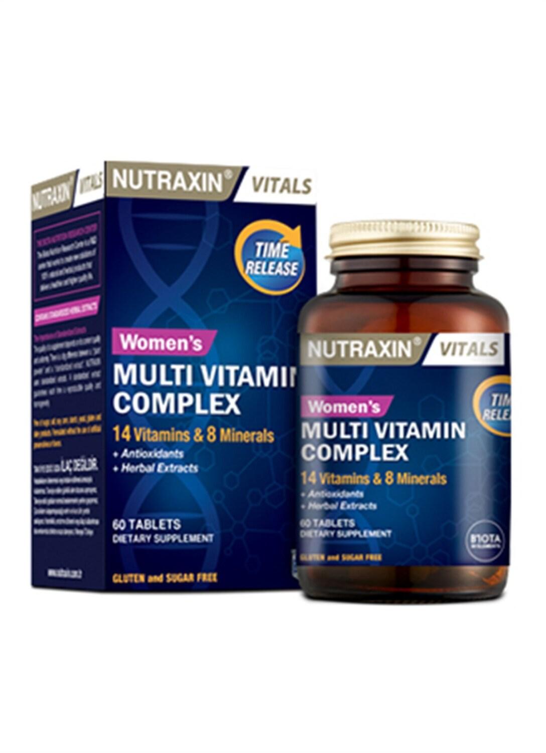 Complément alimentaire multivitaminé et minéral Nutraxin pour femmes - 60 comprimés pour la santé et le bien-être général