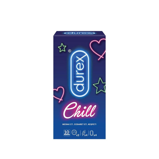 Durex Chill Condoms, 10-Pack - Safe Sex with Enhanced Sensual Experience