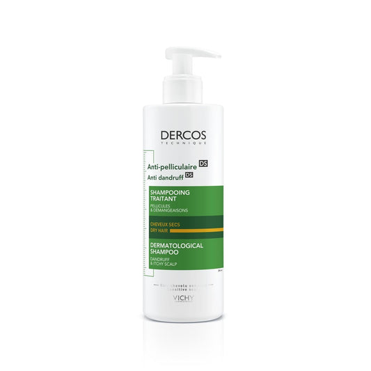 Shampooing antipelliculaire Vichy Dercos pour cheveux secs - 390 ml, soin cuir chevelu et antipelliculaire