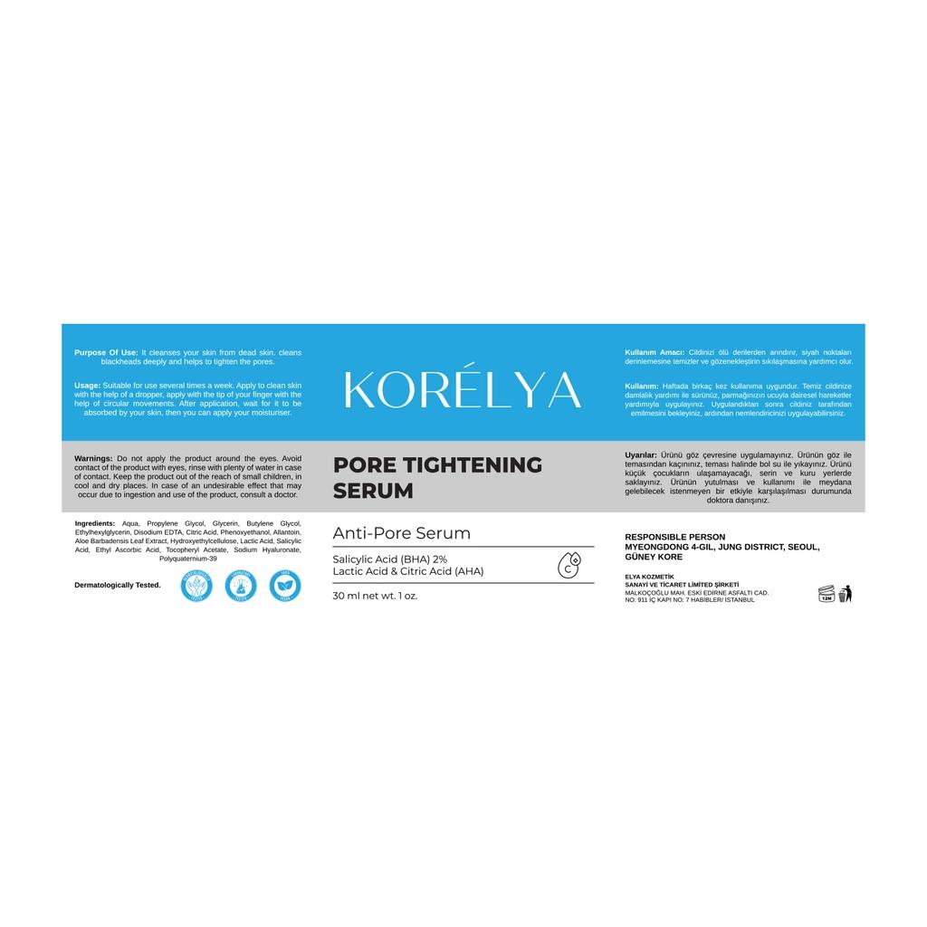 Sérum facial Korelya para cerrar poros y alisar la piel 30 ml
