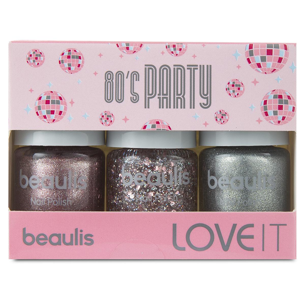 Set de 3 esmaltes de uñas Beaulis - Colores de fiesta de los 80 para mujer | Tonos llamativos