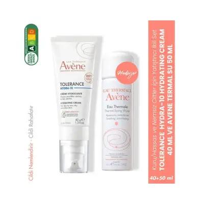 Avene Tolerance Hydra-10 Hydrating Cream and Thermal Water Set - 48 Hour Hydration for Sensitive Skin