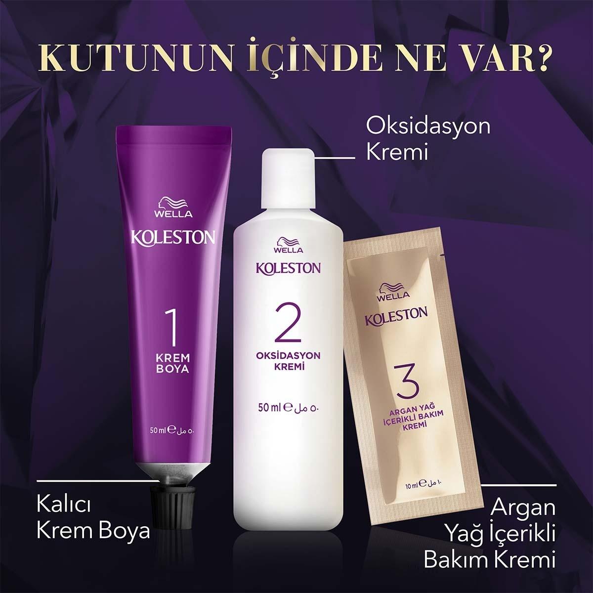 Wella Koleston Kumral Hair Dye: 100% Grey Coverage, Long Lasting Permanent Brown Hair Color with Argan Oil - At-Home Hair Color Kit