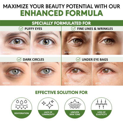 Green Tea Under Eye Patches for Wrinkles and Eye Bags 30 Pairs Eye Masks for