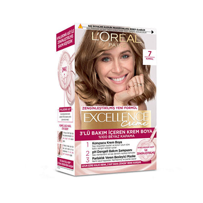 L'Oréal Paris Excellence Crème Tinte para el cabello 7 Rubio Claro - Color Intenso