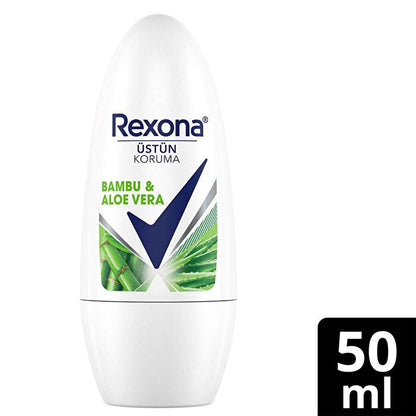 Desodorante Roll-On Rexona Bambú y Aloe Vera 50ml - Protección 72 Horas | Cuidado Femenino