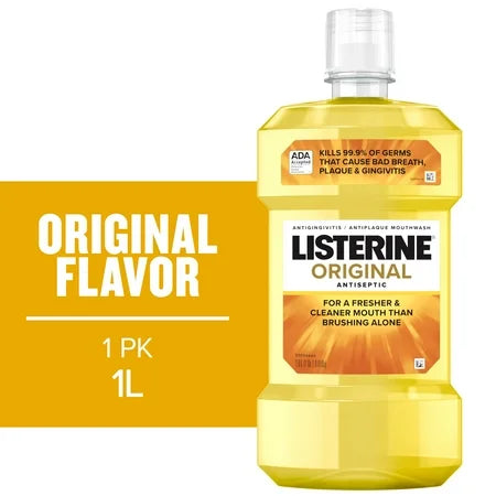 Listerine Original Antiseptic Mouthwash for Bad Breath & Plaque - 1L Oral Care Pasteur Pharmacy