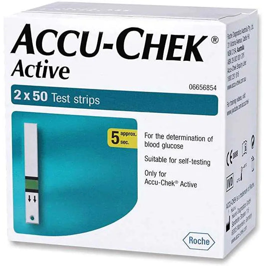 Bandeslettes Accu-Chek Active 100 (50x2) (Multicolore)