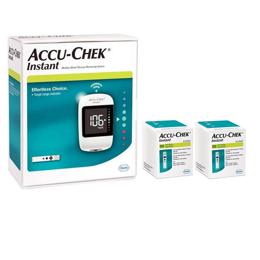 Lecteur de glycémie Accu-Chek Instant avec 100 bandelettes