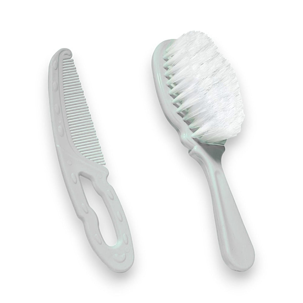Bebeneo Baby Brush and Comb Set for Gentle Hair Care White