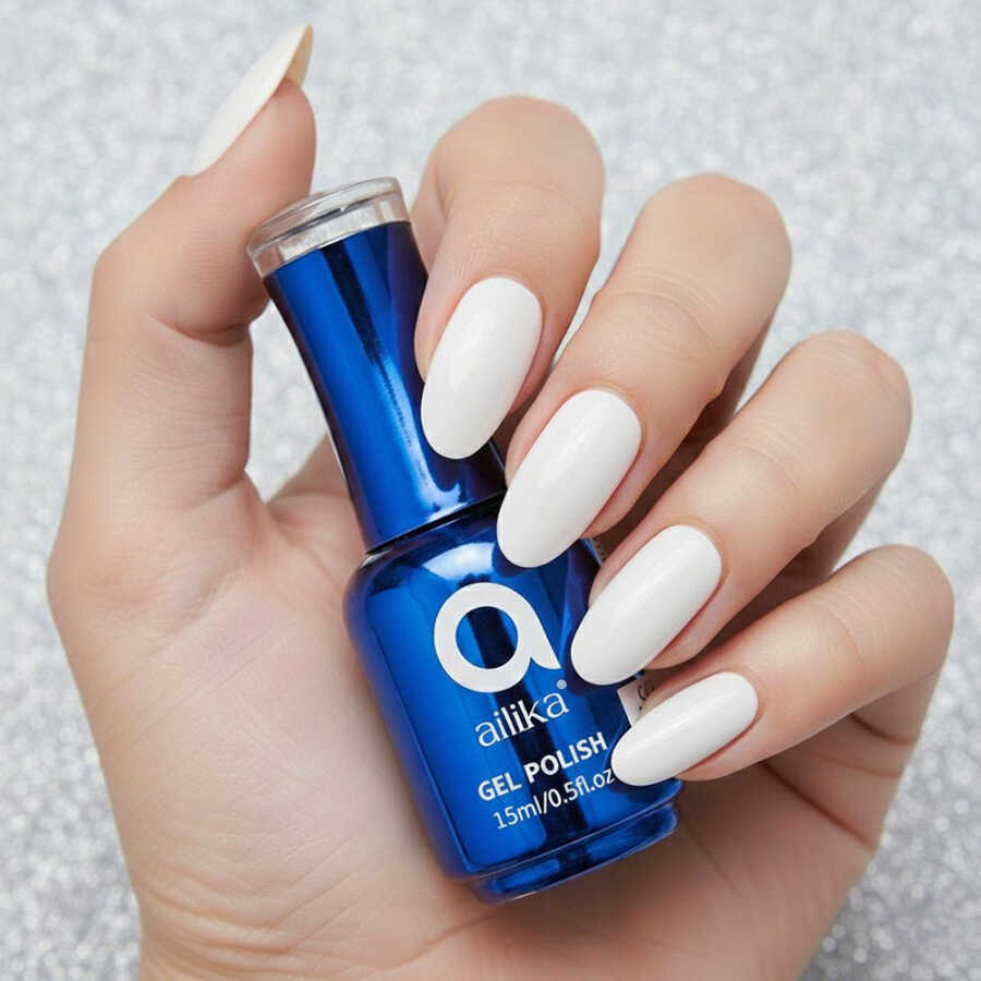 Ailika 015 Gel Nail Polish Sapphire Blue Shimmer 15 ml