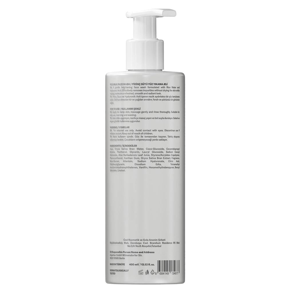 Nettoyant visage éclaircissant et hydratant au lait de riz Ceel 400 ml