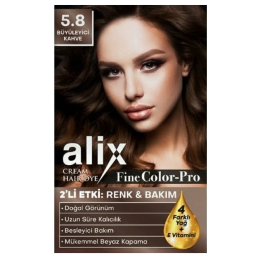 Kit de coloration permanente pour cheveux Alix 5.8 Enchanting Coffee 50 ml